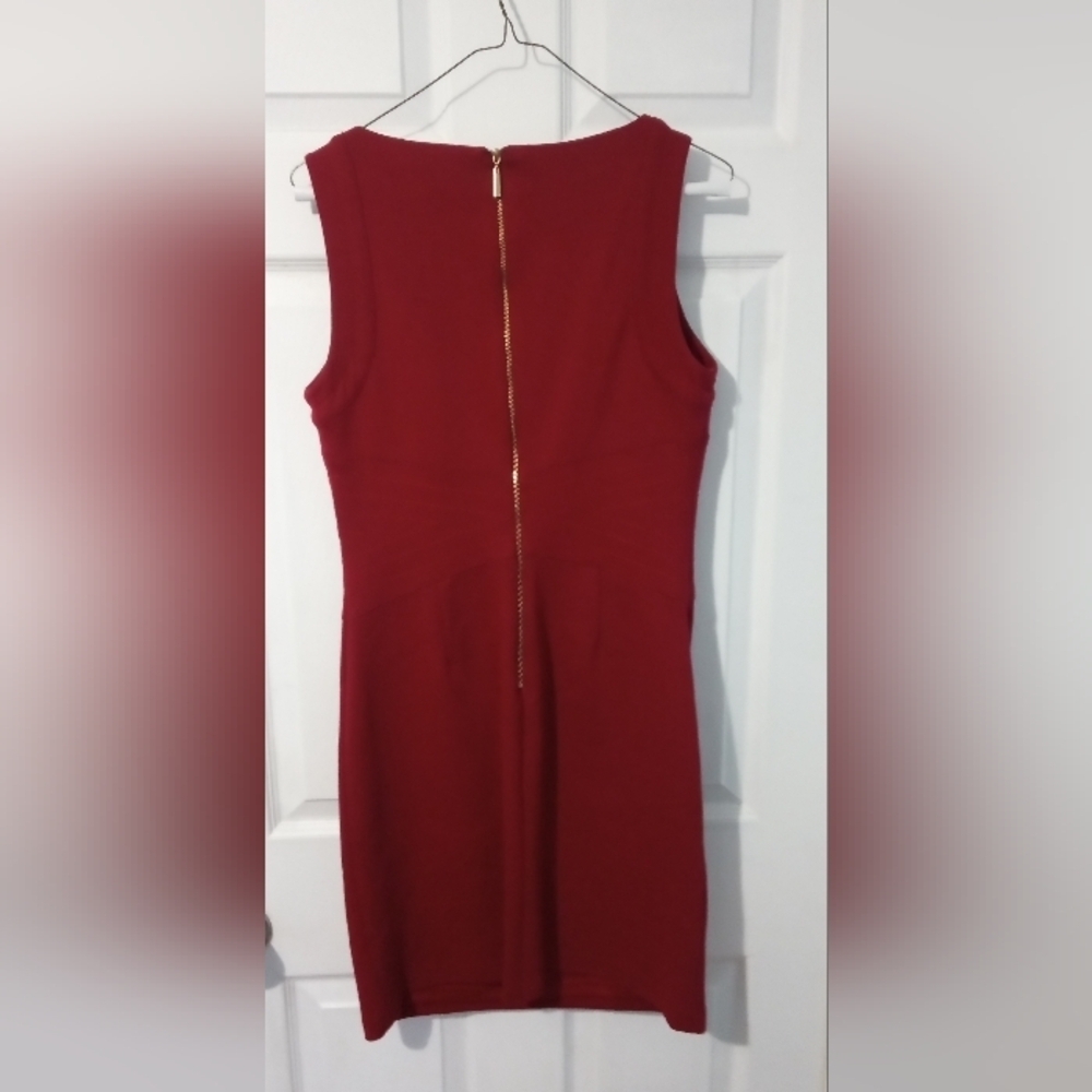 Laundry By Shelli Segal Red Sheath Midi Dress V-Neck - Picture 5 of 5
